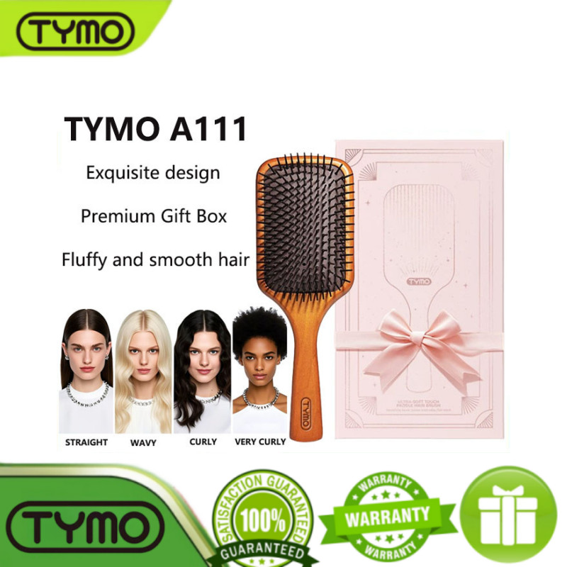 TYMO A111 หวีเบาะลมไม้บีช – นวดหนังศีรษะ & เล่มปุยในกล่องของขวัญที่สวยงาม