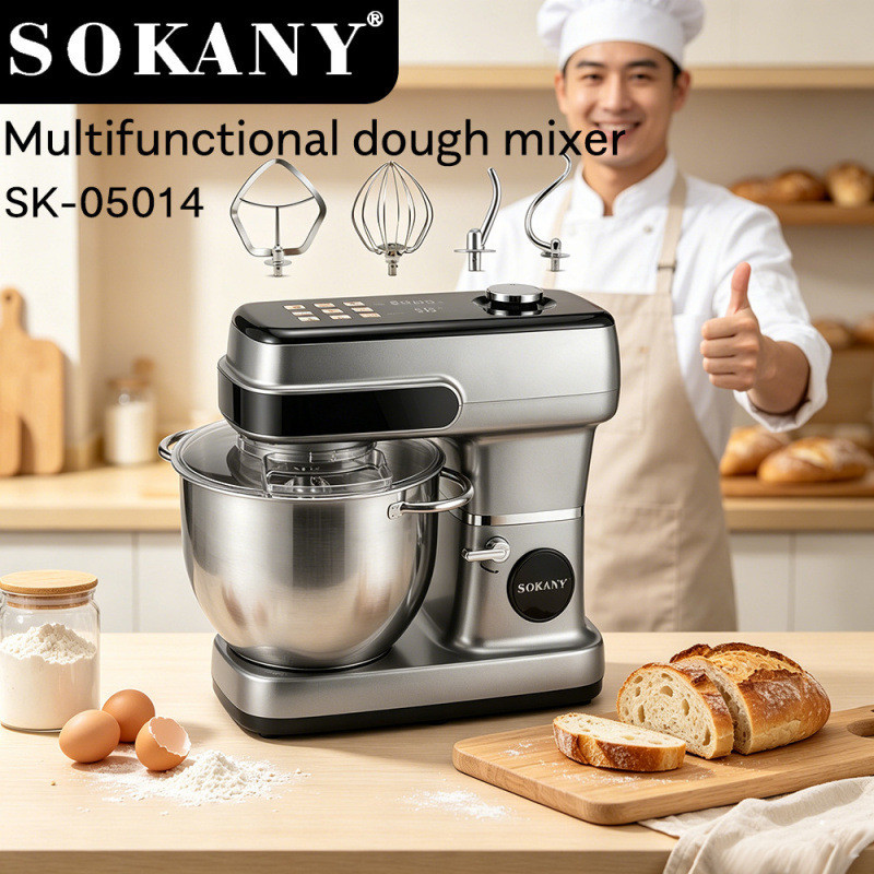 Sokany เครื่องนวดหน้าอัตโนมัติ 12L ความจุขนาดใหญ่พิเศษ LCD Digital Display Touch Whisk Cream SK-