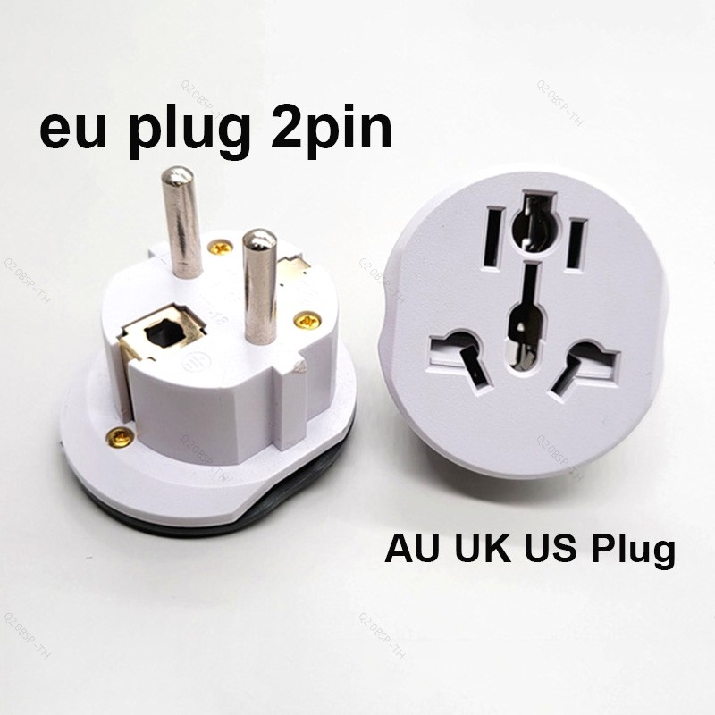 EU AU UK US To EU Euro Plug Adapter Converter อะแดปเตอร์เดินทางยุโรปออสเตรเลีย America USA ถึง EU ซ็อกเก็ต TH20B