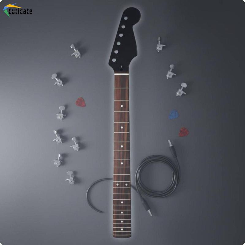 [Szlinyou1] คอกีตาร์ไฟฟ้าคลาสสิก 10 มม. Tuning Peg หลุม 22 Fret กีตาร์คอด้านข้าง Dot Inlays เครื่องม