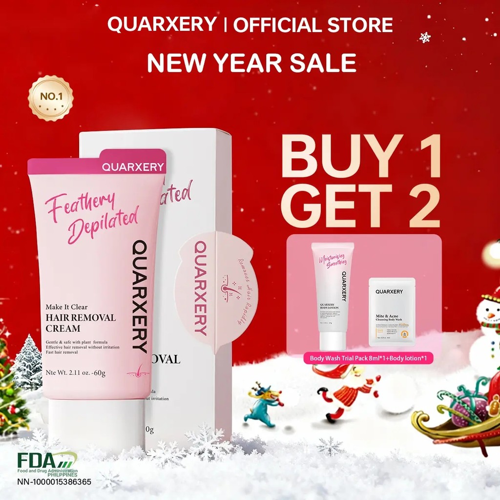 QUARXERY ครีมกําจัดขนอ่อนโยนและไม่เจ็บปวด - ไม่โกนหรือแว๊กซ์เพิ่มเติม เหมาะสําหรับทุกสภาพผิว Y7JG