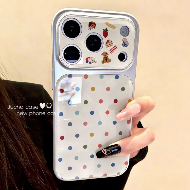 [จัดส่งด่วน] สี Polka Dot Mupets เหมาะสําหรับ iPhone 17 16 15 14 13 12 11 ProMax pro Plus เคสโทรศัพท์น่ารักการ์ตูนภาพวาดสีน้ํามันกรณีป้องกัน