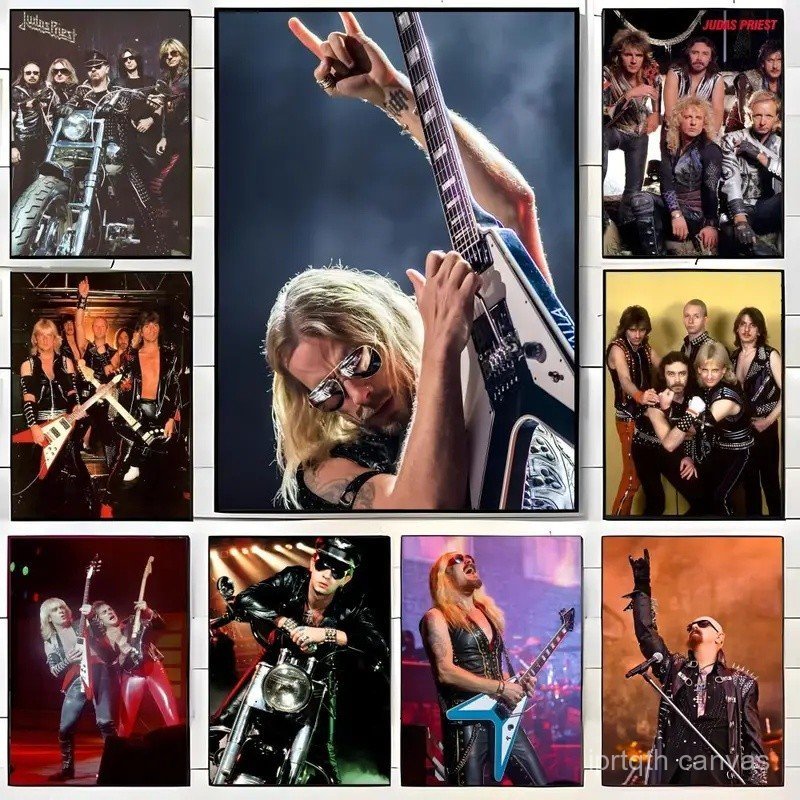 Y9FY Rock J-Judas Priest โปสเตอร์ Self-กาว Art สติกเกอร์กระดาษกันน้ํา Coffee House Bar Room Wall Dec