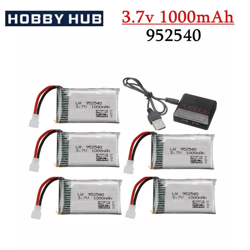 อัพเกรด 3.7V 1000mAh 25c Lipo แบตเตอรี่ + เครื่องชาร์จสําหรับ Syma X5 X5C X5SC X5SW TK M68 MJX X705C