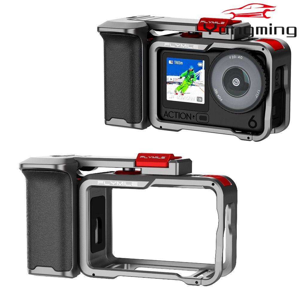 YANGMING Xplorer Grip Kit กรงโลหะ,รองเท้าเย็นอลูมิเนียม Street Grip Handle, ปุ่มชัตเตอร์ Quick Relea