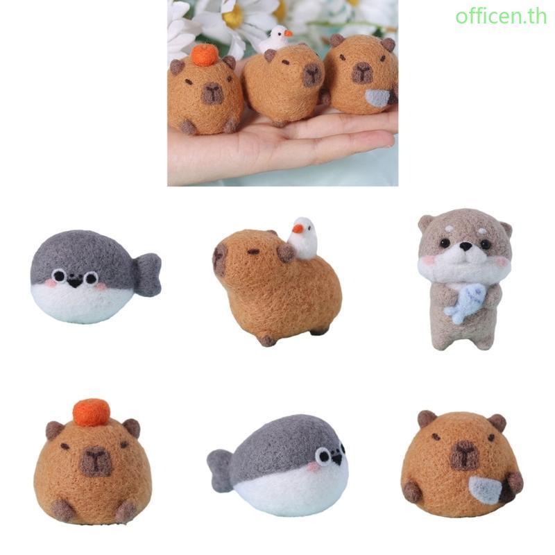 Cen Needle Felting Set Capybara Felting Starter Kits with Poke Needle Instruction