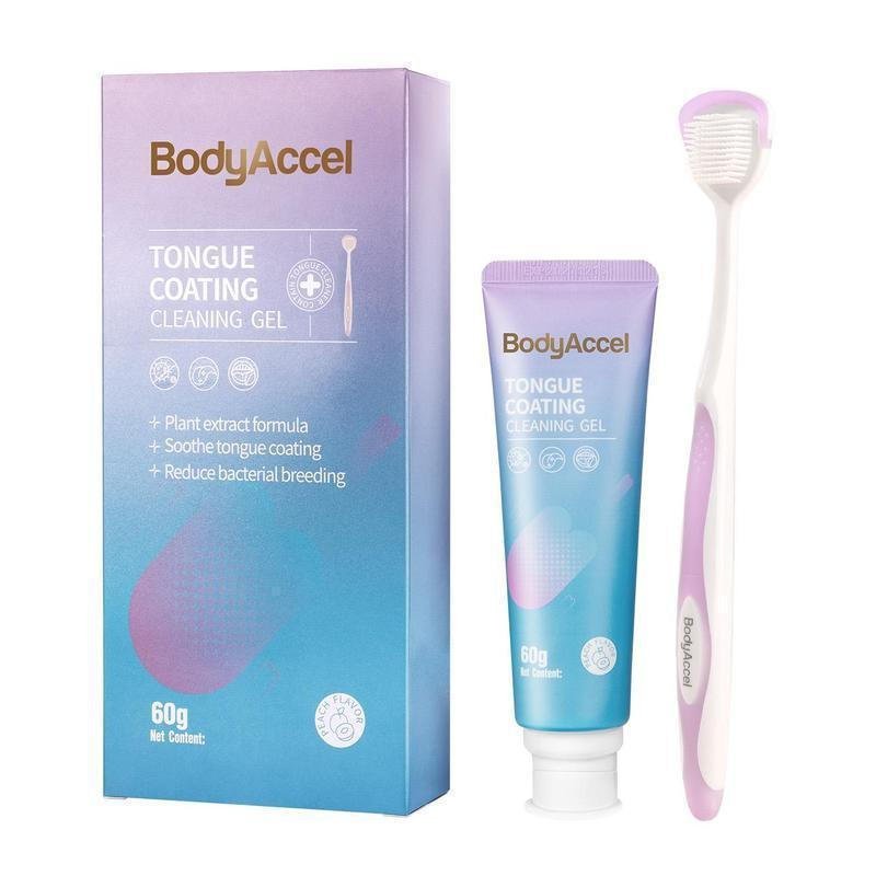 ซื้อสองแถมหนึ่ง BodyAccel Tongue Cleaning Gel Bundle (พร้อมแปรง) สําหรับ Refreshing Oral-max 06JJ JE