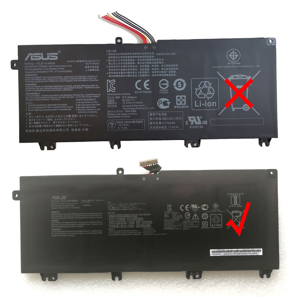 เหมาะสําหรับ ASUS ASUS B41N1711 ROG FX503V FX63V FZ63V แบตเตอรี่แล็ปท็อป