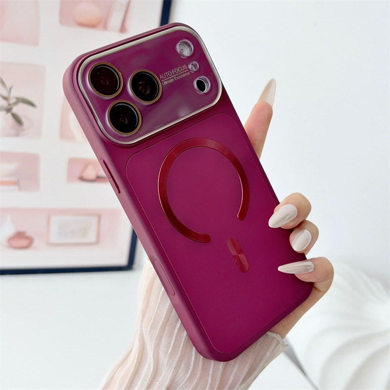 เคสโทรศัพท์แม่เหล็กทนคราบหน้าต่างขนาดใหญ่เข้ากันได้กับ iPhone 17promax 17pro 16promax 16pro 15promax 15pro 14promax 14pro สําหรับปลอกหลังกันกระแทกแม่เหล็ก