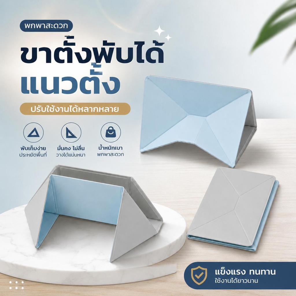 ขาตั้งแล็ปท็อปแบบพับได้และปรับระดับได้ขาตั้งแล็ปท็อปแบบพกพาสำหรับ iPadเหมาะสำหรับใช้งานบนโต๊ะทำงานพก