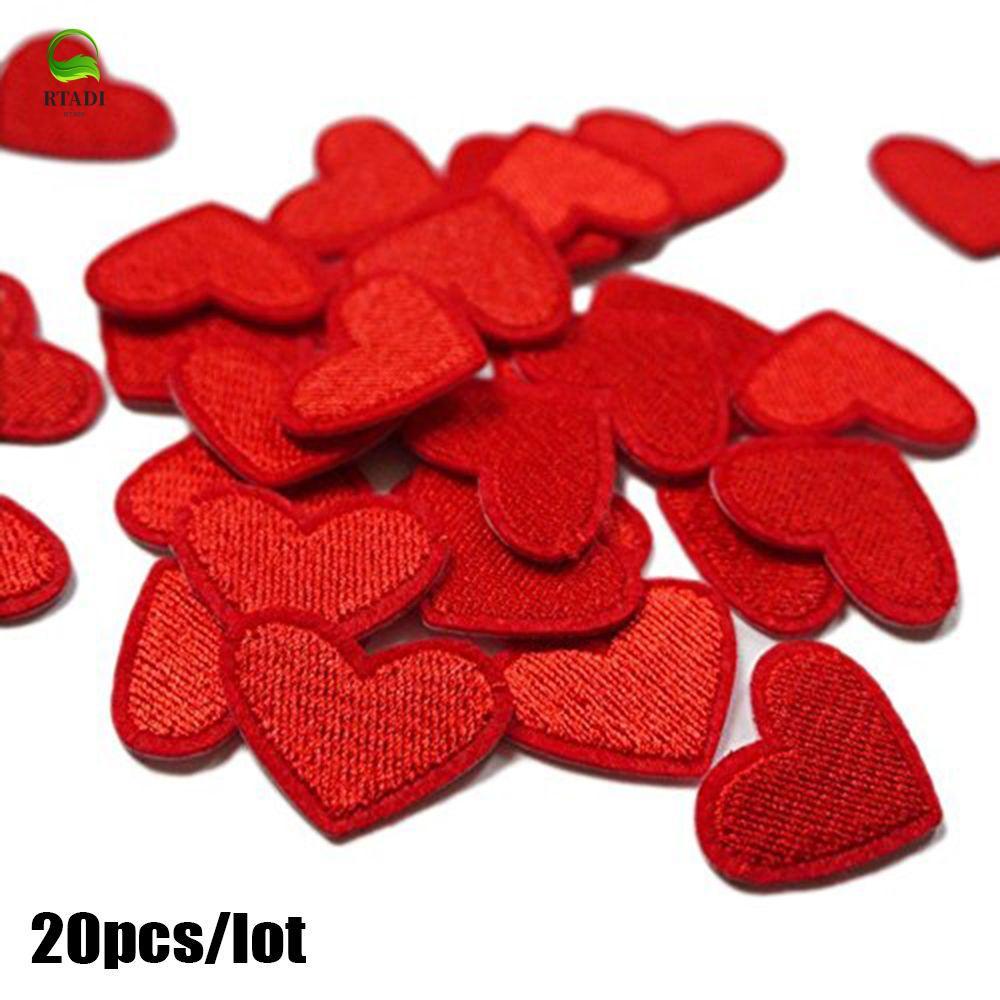 RTADI แพทช์ 20 ชิ้น/ล็อต Love Heart Iron บนเสื้อผ้าสติกเกอร์