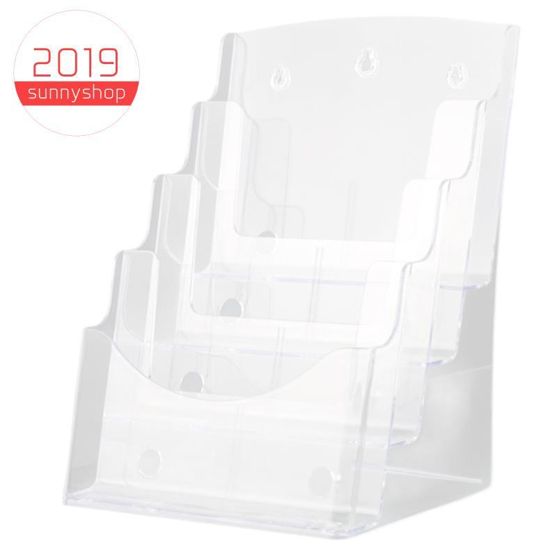 [sunnyshop2019]A5 อะคริลิค Brochure Display Stand Rack Flyer Holder นิตยสาร Organizer