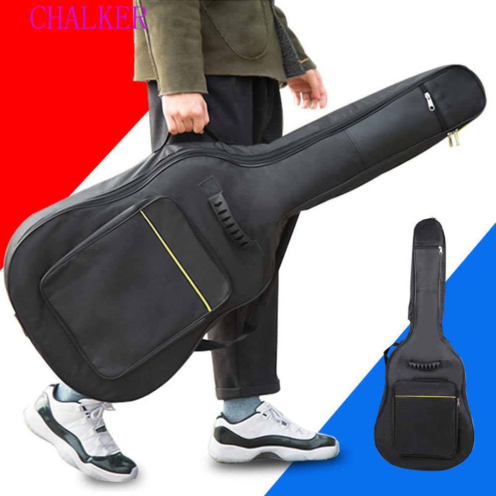 CHALKER กระเป๋าเครื่องมือผ้า Oxford สีดํากีตาร์ 41 "กันน้ําพร้อมที่จับสายรัดไหล่คู่