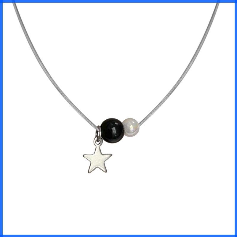 Con Star Bead Pendant Necklace Clavicle Chain Sweet Cool Snake Bone Chain Necklace