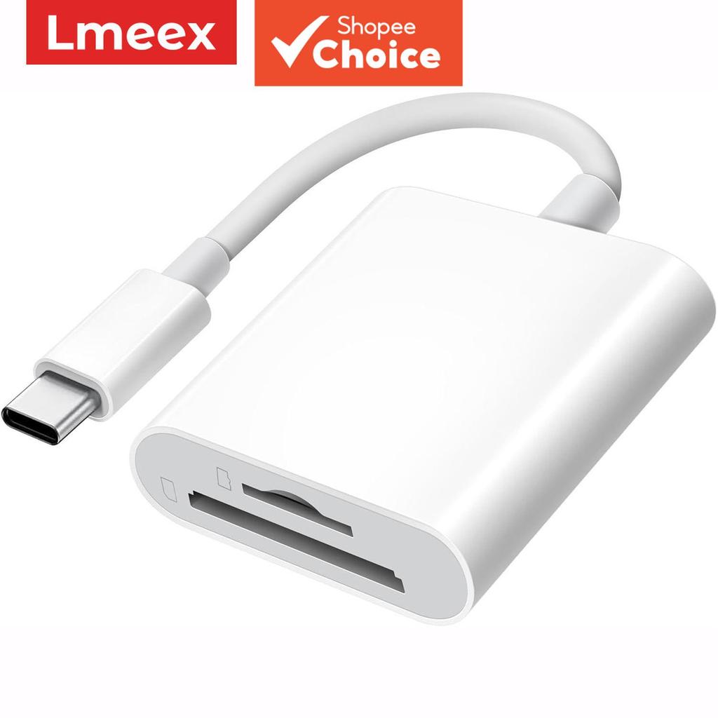 เครื่องอ่านการ์ด OTG Type C 2-in-1 รองรับ SD และ TF สําหรับแท็บเล็ตและ iPad เชื่อมต่อกับพอร์ต Type C อ่านเมมโมรี่การ์ดได้อย่างชาญฉลาด