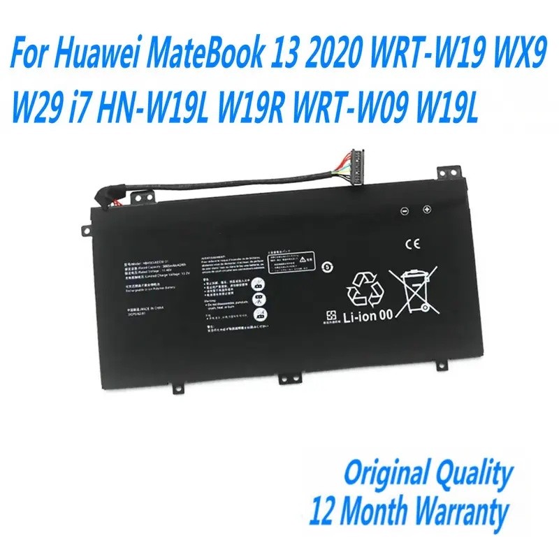ใหม่ HB4593J6ECW แบตเตอรี่แล็ปท็อป Huawei MateBook 13 2020 WRT-W19 WX9 W29 i7 HN-W19L W19R WRT-W09 W