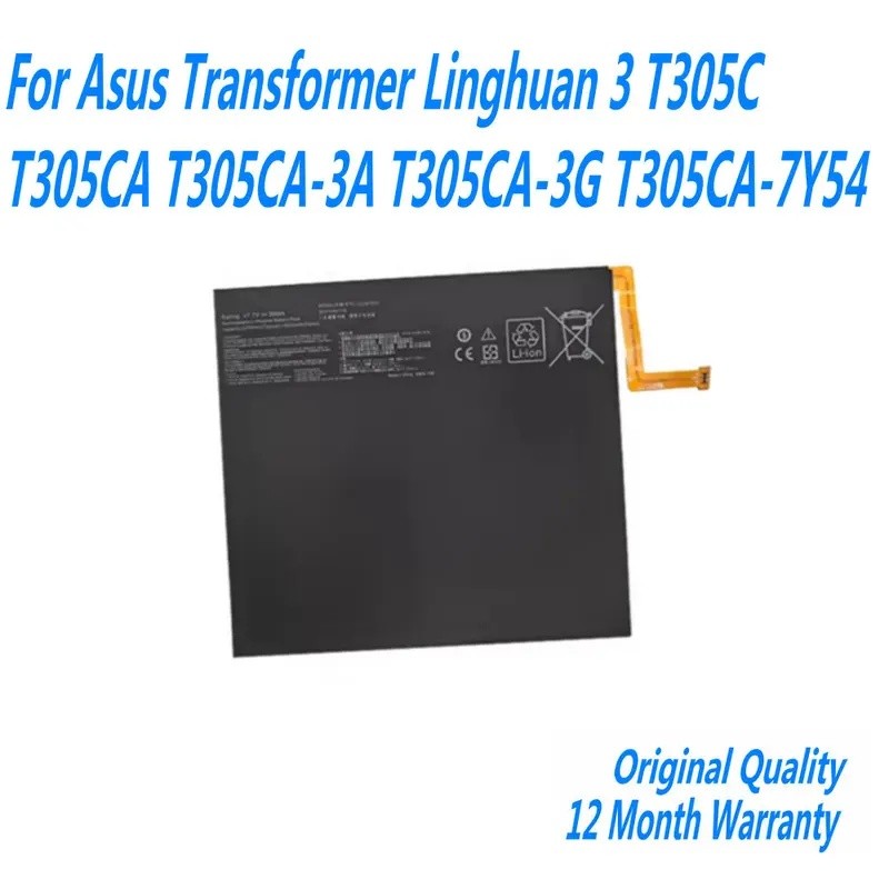 7.7V 39Wh C21N1612 แบตเตอรี่แล็ปท็อปสําหรับ Asus Transformer Linghuan 3 T305C T305CA T305CA-3A T305C