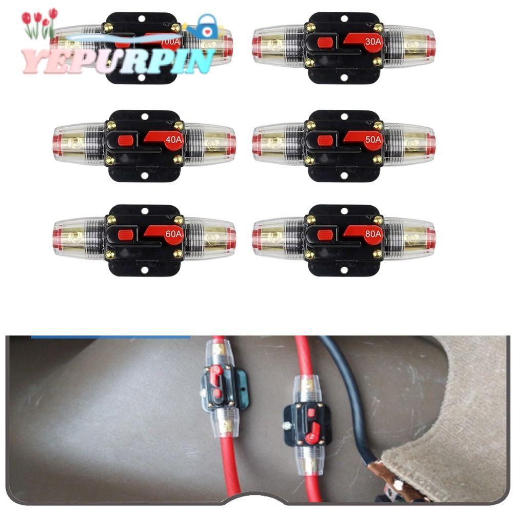 YEPURPIN Self Recovery Circuit Breaker, 60A 50A 40A 30A สําหรับ Photovoltic Connector DC Resettable 