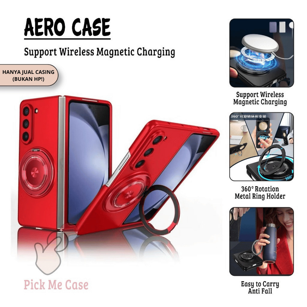 PM-205 AERO CASE CASING ROTARY RING STAND MAGNET สําหรับ SAMSUNG Z FOLD 8 / Z FOLD 7 / Z FOLD 6 / Z 