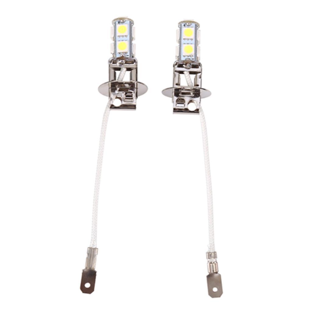 Houglamn Akozon H3 9SMD หลอดไฟ LED หมอก 2x 5050 สีขาว 9 SMD Xenon DC12V Auto รถ 6500K