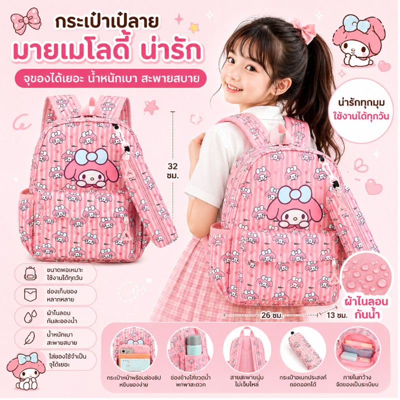 JIE HOME กระเป๋าเป้เด็ก กระเป๋าสะพายหลัง พร้อมส่ง ราคาส่ง
