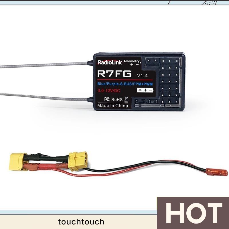 Radiolink ปรับแรงดันไฟฟ้า Telemetry Gyro Receiver 2.4G สําหรับเที่ยวบิน R7FG ระยะไกล RX Crawler Drif