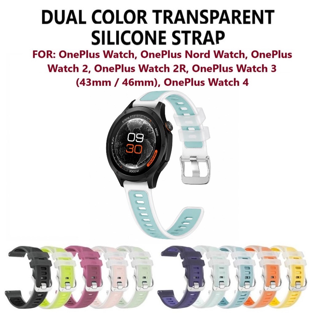 สายซิลิโคนใสสําหรับสมาร์ทวอทช์ OnePlus Watch, นาฬิกา OnePlus Nord, OnePlus Watch 4 3 2 2R
