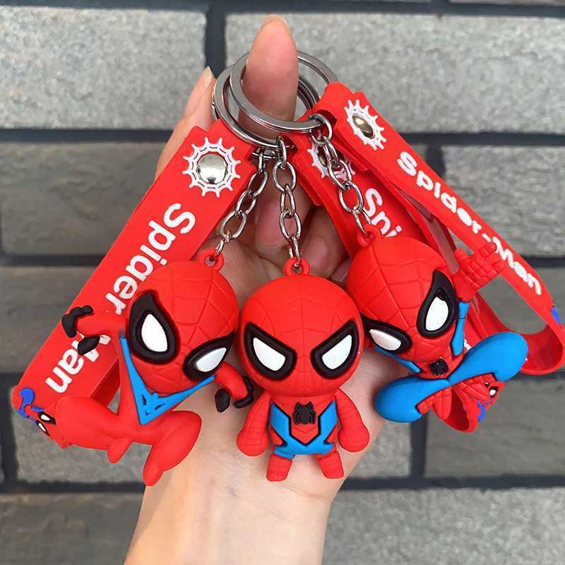 พวงกุญแจสไปเดอร์แมนขนาดเล็ก Extraordinary Spiderman ตุ๊กตาซิลิโคนจี้คู่กระเป๋ารถจี้ของขวัญขนาดเล็ก