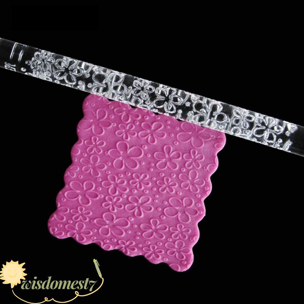 WISDOM embossed Rolling Pin,โปร่งใส Non-Stick Rolling Pin,ทนทานน้ําหนักเบาอะคริลิคนูนรูปแบบFondant R