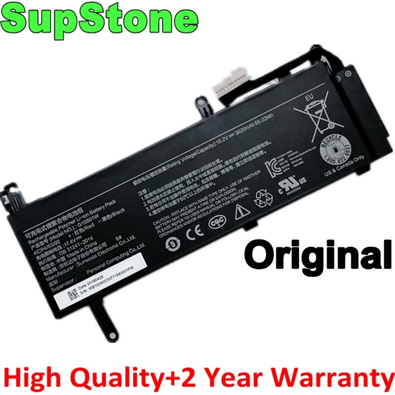 SupStone ของแท้ G15B01W แบตเตอรี่แล็ปท็อปสำหรับ Xiaomi แล็ปท็อป15.6 ''I5 7300HQ GTX1050 GTX1060 1050