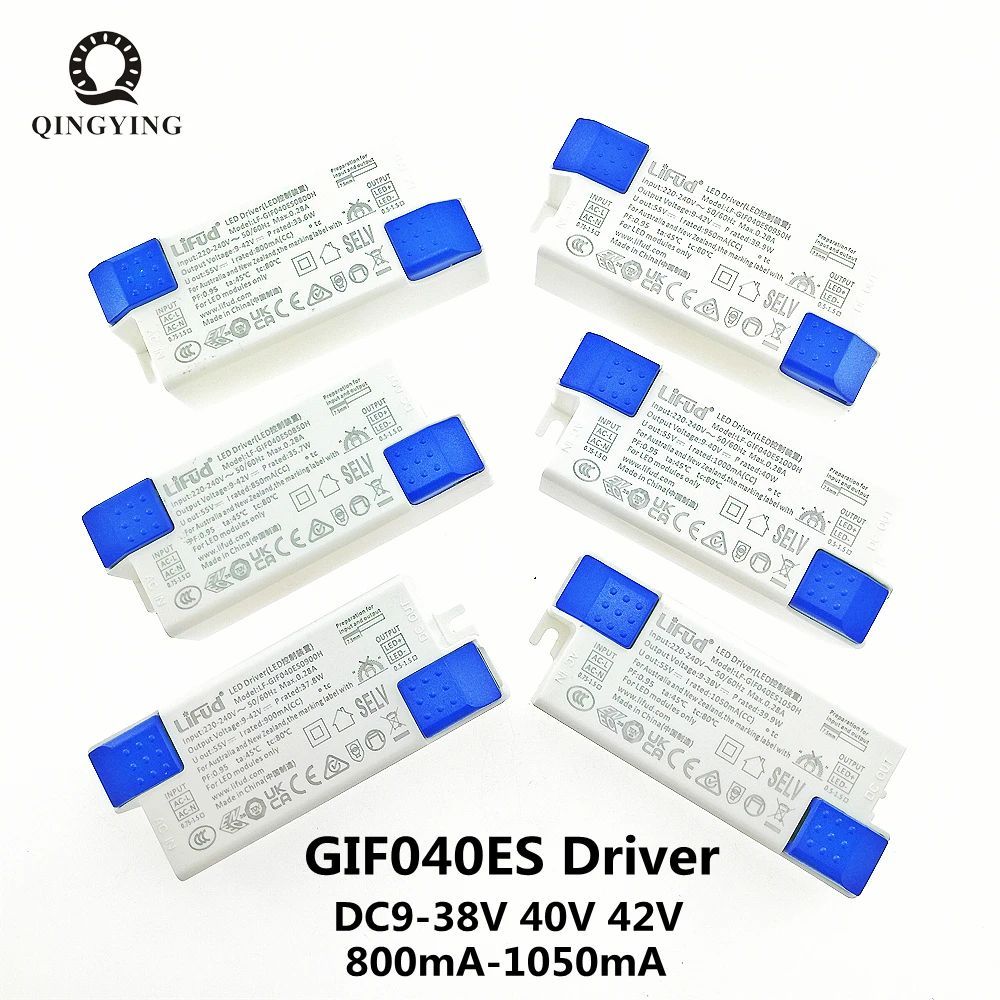 No Flicker DC9-42V เอาต์พุต Lifud LED Driver GIF040ES 800mA 850mA 900mA 950mA 1000mA 1050mA สําหรับแ