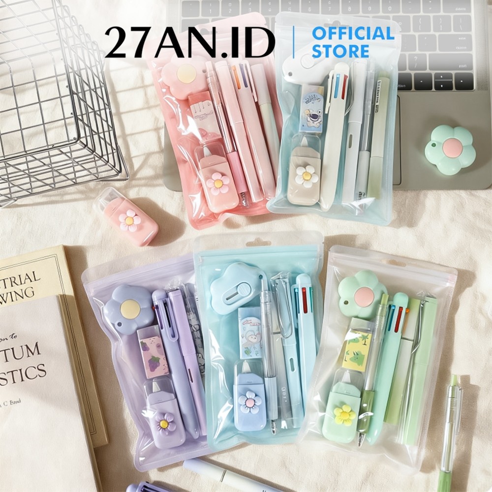 (27AN.ID) ชุดเครื่องเขียน 7 IN 1 Complete H1042 ATK ปากกายางลบดินสอพร้อมเครื่องตัดน่ารัก