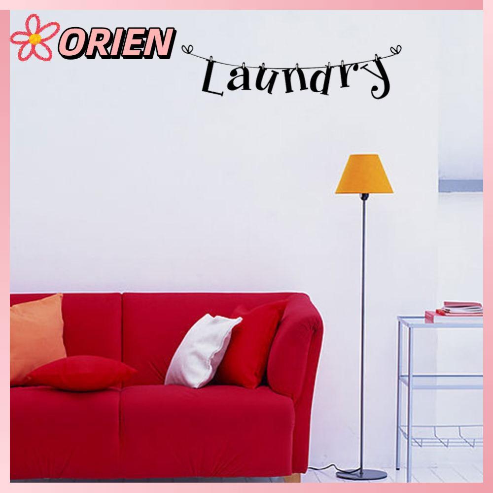 ORIEN สติ๊กเกอร์ติดผนัง 2 ชิ้น, PVC Black Wall Decal, ปฏิบัติ Self-Adhesive Room Wall Art ผนังห้องนอ