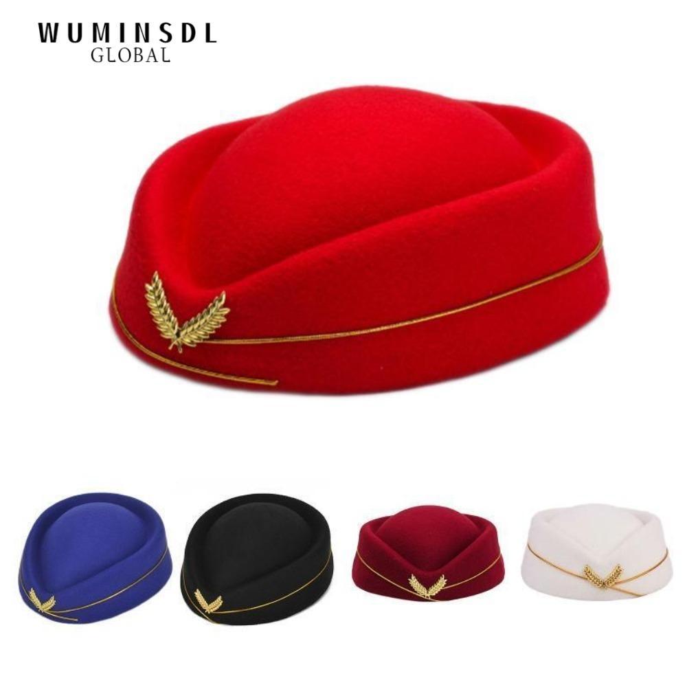 WUMINSDL Air Hostess หมวกประสิทธิภาพหมวกทํางานผู้หญิงเลดี้หมวกเบเร่ต์