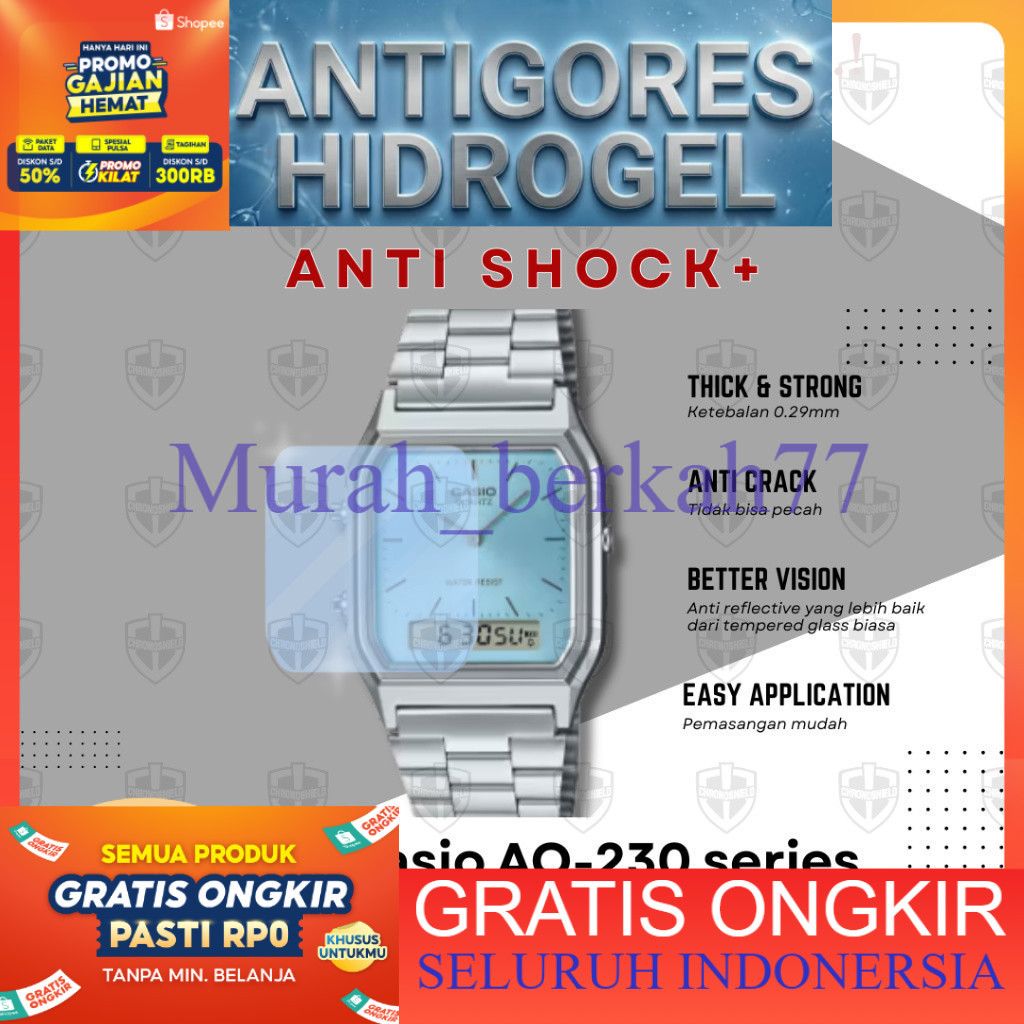 ANTI-SCRATCH HYDROGEL สําหรับ Casio AQ230 AQ 230 AQ-230