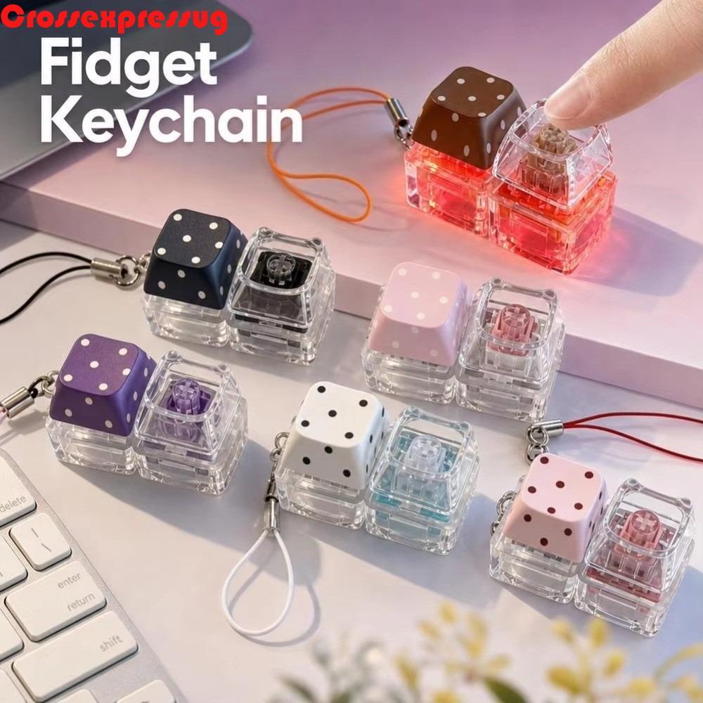 VORTEX Mechanical Keyboard Keycaps พวงกุญแจ, Push Button Dot Keycap Fidget พวงกุญแจ, ปุ่ม Fidget Lig