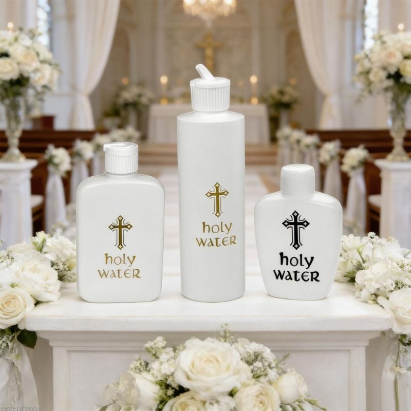 SV 6 ชิ้นคาทอลิก Holy Water Bottles Holy Water ขวดพลาสติก Holy Water Container