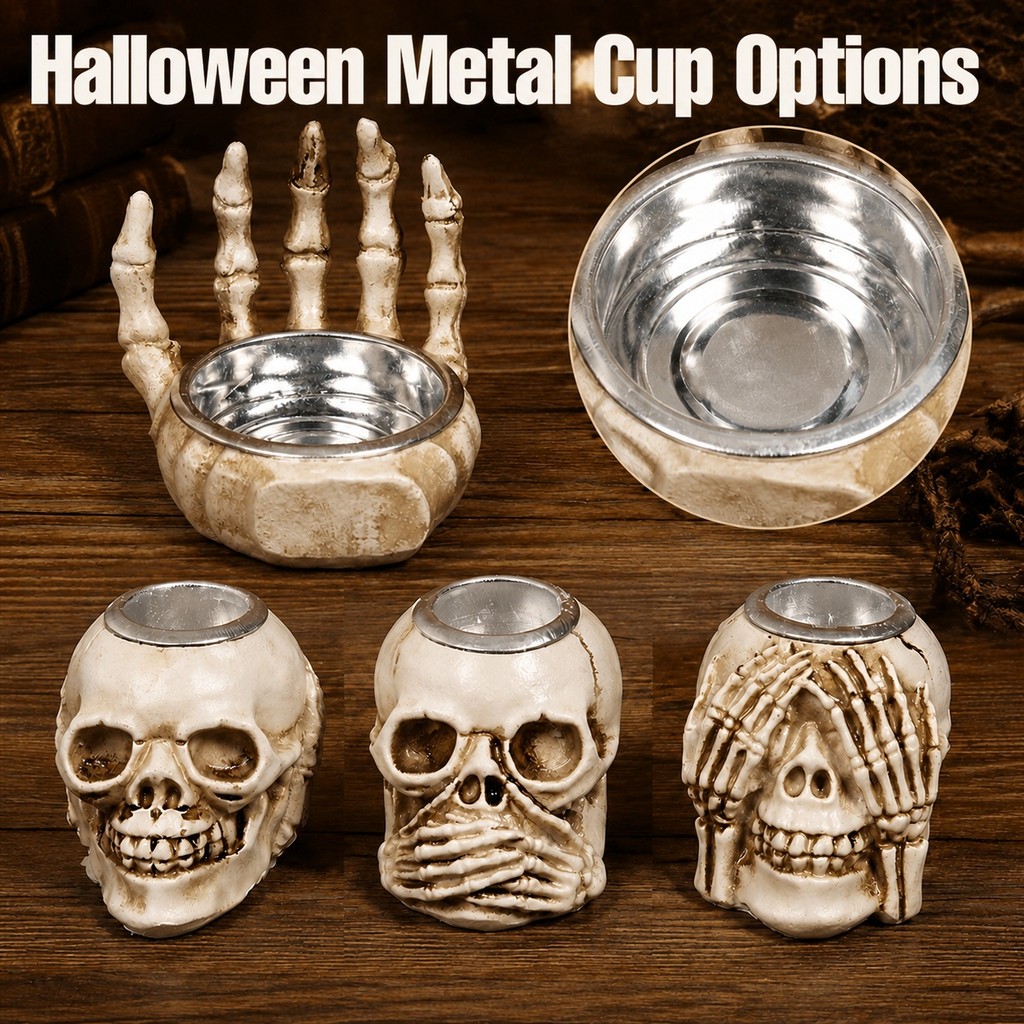 1/3PCS Skeleton Hand Candle Bowl หรือ Skull Holders Halloween Table Decor