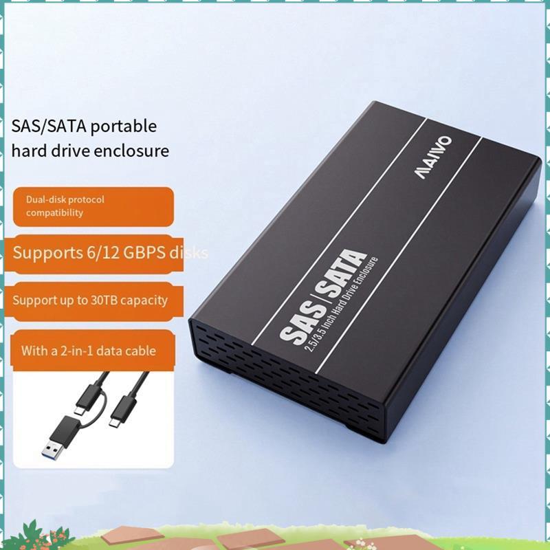 Uejfrdkuwg SAS/SATA ฮาร์ดไดรฟ์ภายนอก 2.5/3.5 นิ้ว SAS/SATA HDD Case Sata to Type-C Hdd Dock รองรับสู