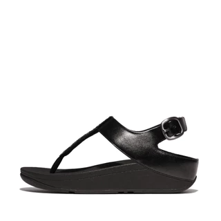 FITFLOP FINO CRYSTAL-MIX T-STRAP รองเท้าแตะแบบรัดส้นผู้หญิง รุ่น IU5-090 สี BLACK