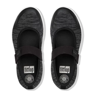 FITFLOP COMM-UBERKNIT MARY JANES รองเท้าทรงบัลเล่ต์ผู้หญิง รุ่น L27-546 สี BLACK
