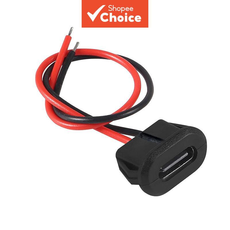 ที่ชาร์จ USB ชนิด G ช่องเสียบตัวถังแบบช่องเสียบสายชนิด C 2 ขา พอร์ตชาร์จ USB สีดํา 35 ชิ้น