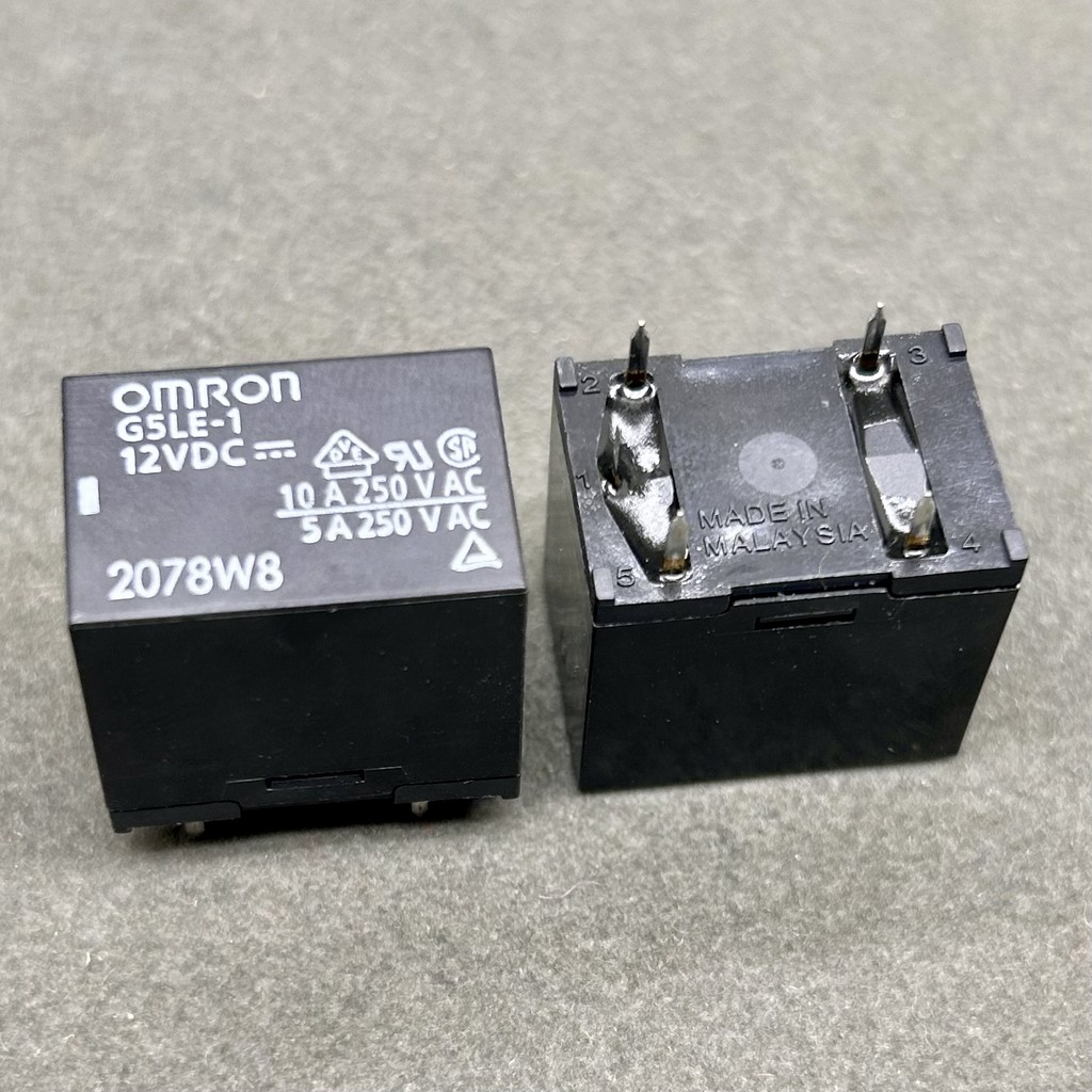 ยี่ห้อใหม่ G5LE-1 12VDC 10A250VAC พร้อมสต็อกนําเข้า 5 พินหม้อหุงข้าวรีเลย์พลังงานต่ํา
