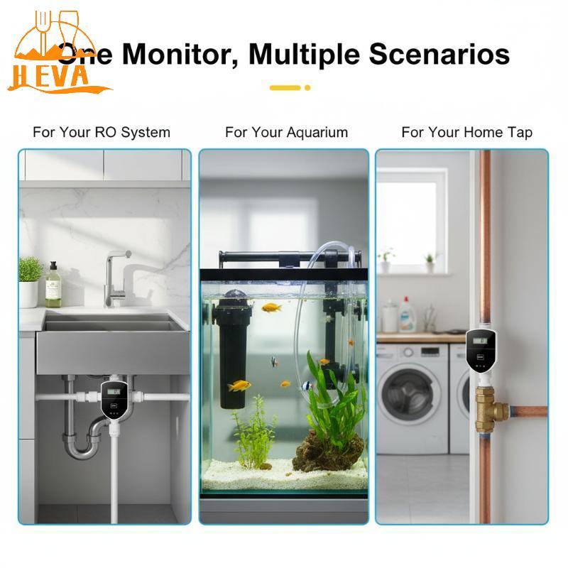 [HEVA] 1 ชุดเครื่องทดสอบคุณภาพน้ําออนไลน์ TDS Monitor 0-999 PPM สําหรับกรองน้ําประปาน้ําดื่มและถังปล
