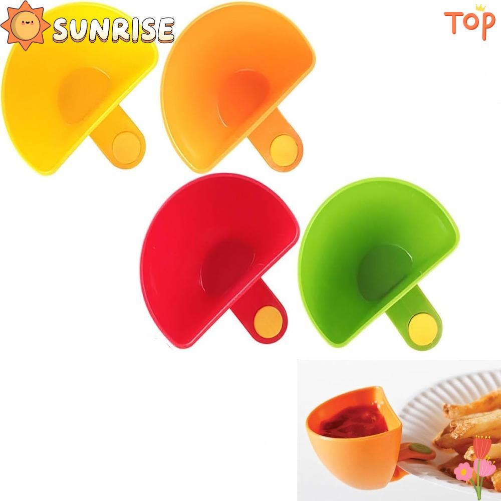 SUNRISE Spices Dip Container Bowl, Multi-Purpose Colourful Dip Clip-On Plastic Kitchen Gadgets Dip H