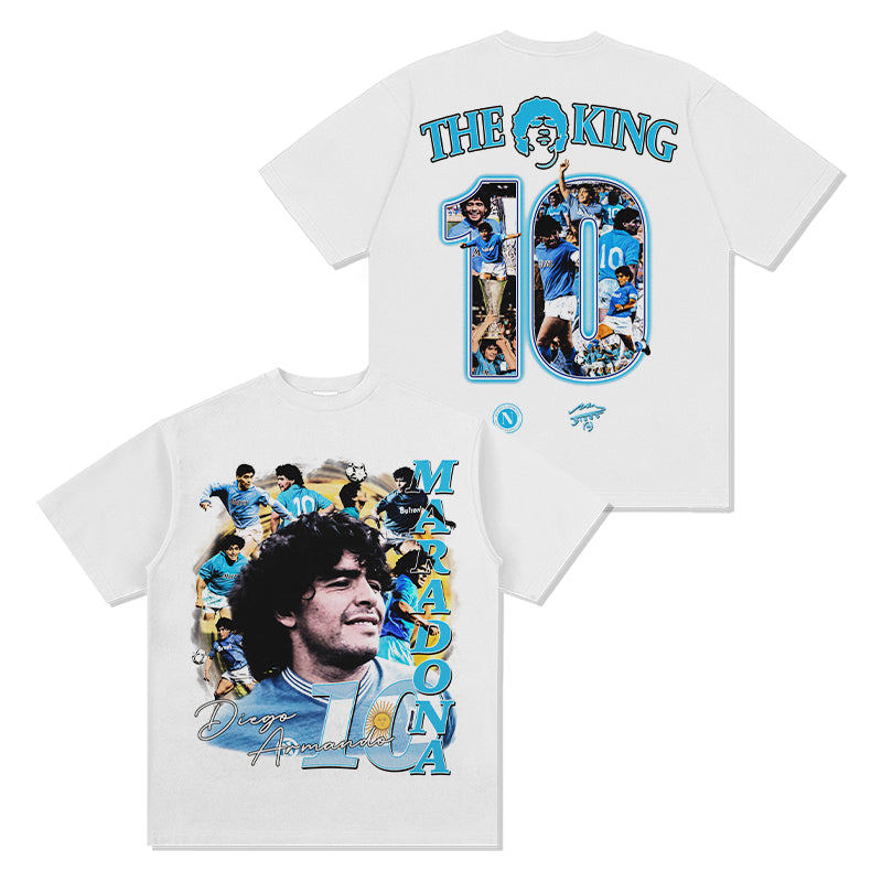 Diego Maradona cotton men's football Tshirt Napoli jersey 1989 champion Commemorative shirt Summer U