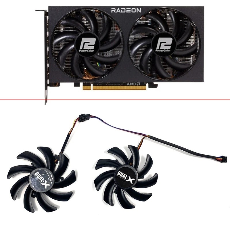 ใหม่พัดลมระบายความร้อน 85 มม.4PIN FDC10H12S9-C RX5700 5600 5500 XT GPU พัดลม Powercolor AMD Radeon R