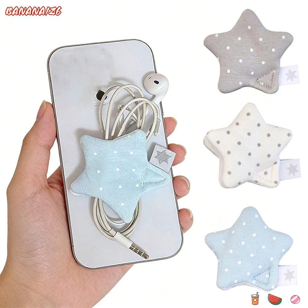 BANANA1Z6 กระเป๋าเก็บหูฟัง, Handmade Y2k Data Cable Organizer, Star Multifunctional Wave Point สายหู