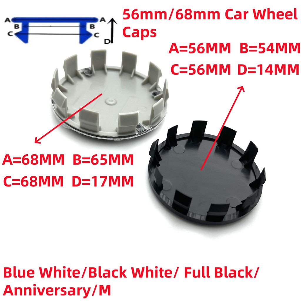 Premium-3d ABS รถล้อ Hub Caps 56 มม.68 มม.ศูนย์ล้อสําหรับ BMW E46 E39 E60 E90 E87 E53 X1 X2 X3 X4 X5