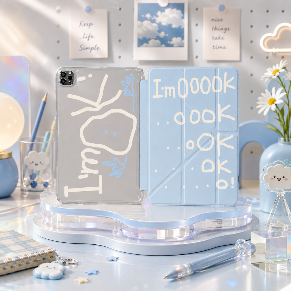 เคสไอแพดพับ Y-Fold ลาย I'm OK Gen11 Gen10 Gen9/8/7 Air11 Air4/5 Air6/7/8 Pro11